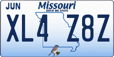 MO license plate XL4Z8Z