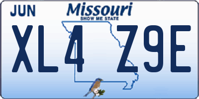MO license plate XL4Z9E