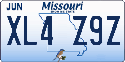 MO license plate XL4Z9Z