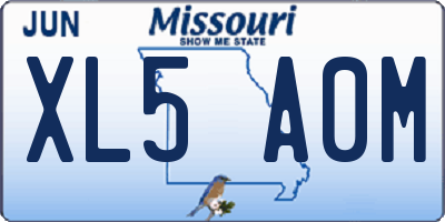MO license plate XL5A0M