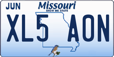 MO license plate XL5A0N