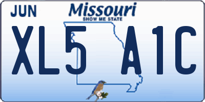 MO license plate XL5A1C