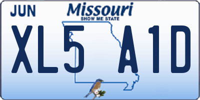 MO license plate XL5A1D