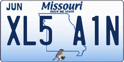 MO license plate XL5A1N