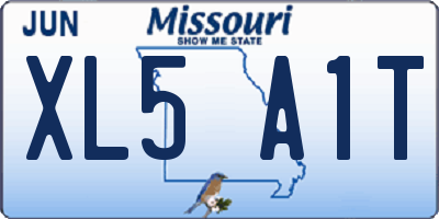MO license plate XL5A1T