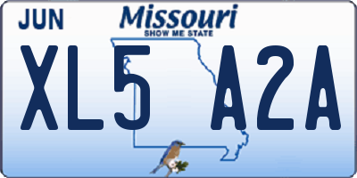MO license plate XL5A2A