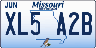 MO license plate XL5A2B