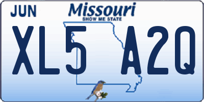 MO license plate XL5A2Q
