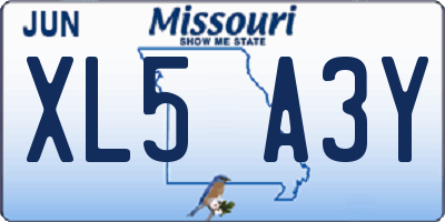 MO license plate XL5A3Y