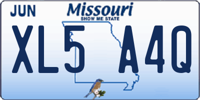 MO license plate XL5A4Q