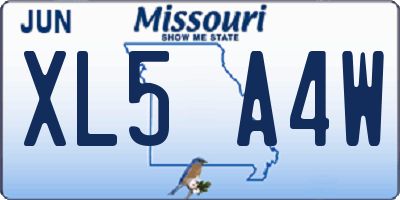 MO license plate XL5A4W