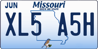 MO license plate XL5A5H
