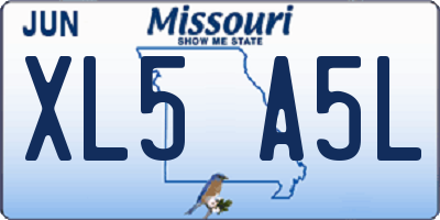 MO license plate XL5A5L