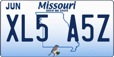 MO license plate XL5A5Z