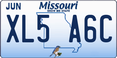 MO license plate XL5A6C