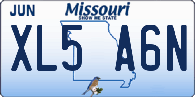 MO license plate XL5A6N
