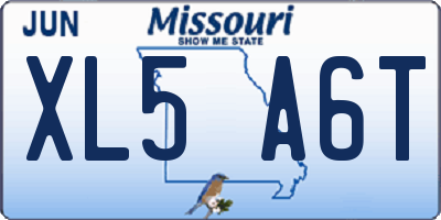 MO license plate XL5A6T