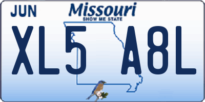 MO license plate XL5A8L