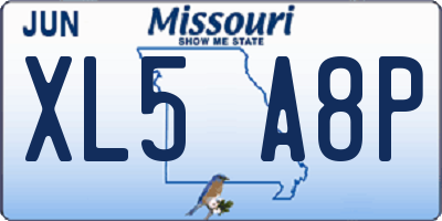 MO license plate XL5A8P