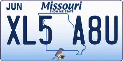 MO license plate XL5A8U