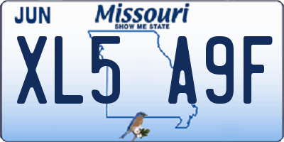 MO license plate XL5A9F