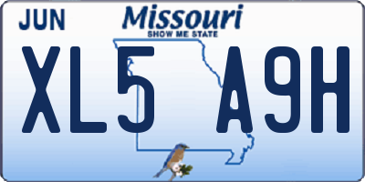 MO license plate XL5A9H
