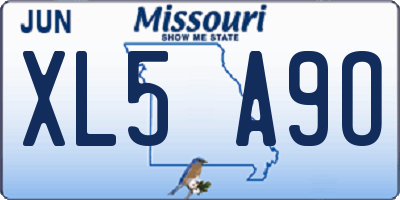 MO license plate XL5A9O