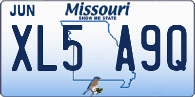 MO license plate XL5A9Q