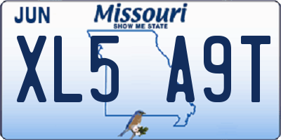 MO license plate XL5A9T