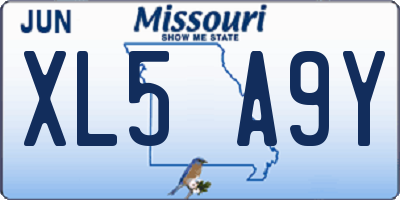 MO license plate XL5A9Y