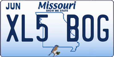 MO license plate XL5B0G