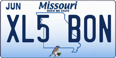 MO license plate XL5B0N