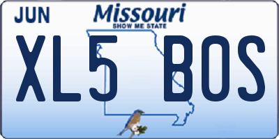 MO license plate XL5B0S