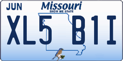 MO license plate XL5B1I
