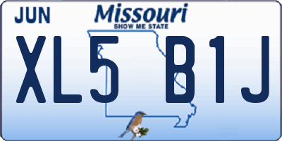 MO license plate XL5B1J