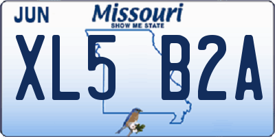 MO license plate XL5B2A
