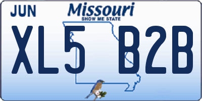 MO license plate XL5B2B