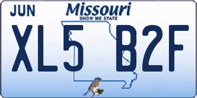 MO license plate XL5B2F