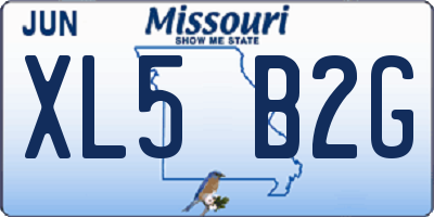 MO license plate XL5B2G