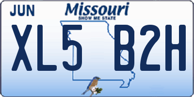 MO license plate XL5B2H