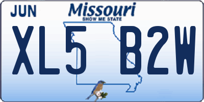 MO license plate XL5B2W