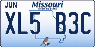 MO license plate XL5B3C