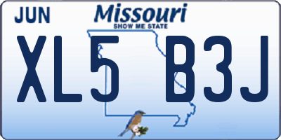 MO license plate XL5B3J