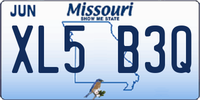 MO license plate XL5B3Q