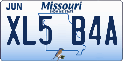 MO license plate XL5B4A