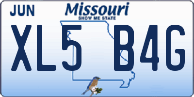 MO license plate XL5B4G