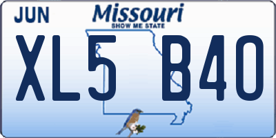 MO license plate XL5B4O