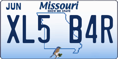 MO license plate XL5B4R