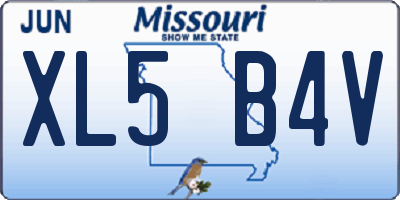 MO license plate XL5B4V
