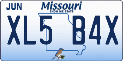 MO license plate XL5B4X